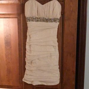 Strapless ivory dress